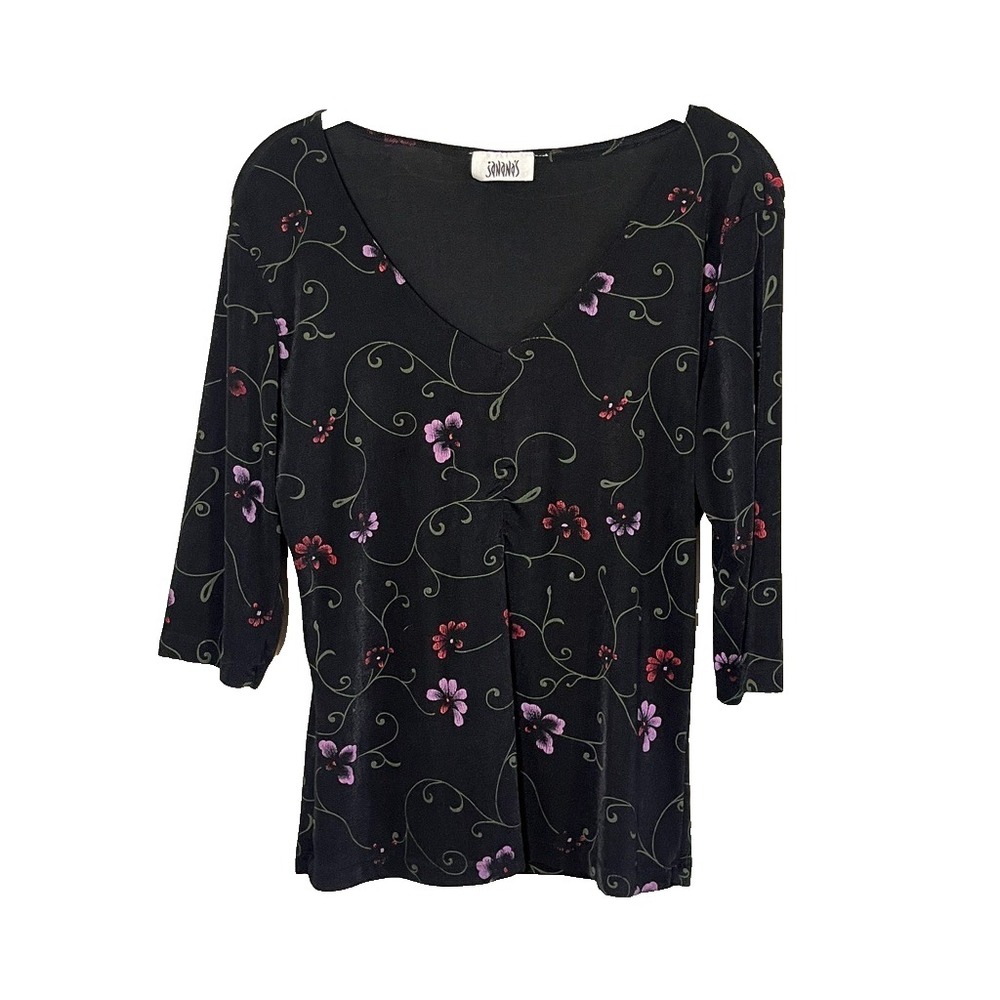 Colorful Floral Top S Boho Indie Folk Hippie Festival Western Classic Chic Retro